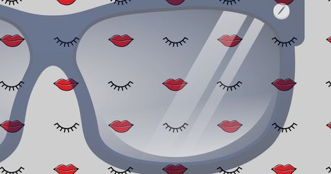 Stylish Eyewear Surrounded by Lip and Eye Icons - Download Free Stock Images Pikwizard.com