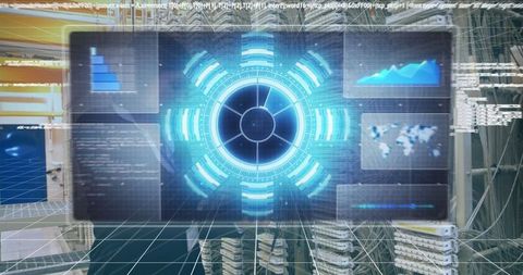 Digital Interface with Data Visualization in Modern Technology Environment - Download Free Stock Images Pikwizard.com