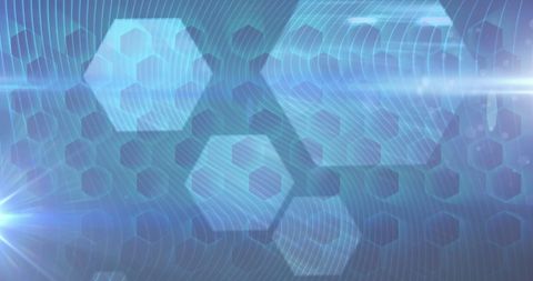 Abstract Blue Hexagonal Network with Glowing Light - Download Free Stock Images Pikwizard.com