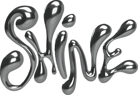 Glossy metallic liquid letters forming shine on transparent background