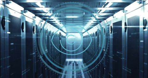 Cyber Security Over Computer Servers with Digital Overlay - Download Free Stock Images Pikwizard.com