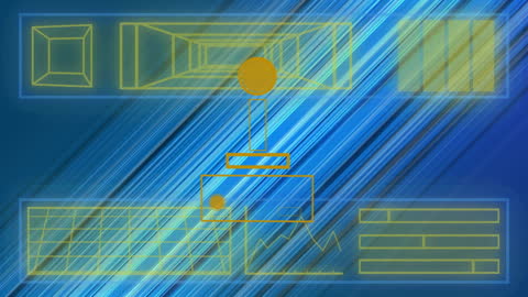 Virtual Gamepad Interface with Tech Pattern on Blue Background