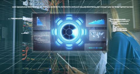 Futuristic Digital Interface with Network Connection - Download Free Stock Images Pikwizard.com