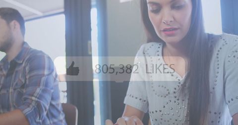 Global Social Media Engagement Concept with Growing Likes