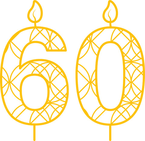 patterned yellow 60th birthday candle on transparent background - Download Free Stock Videos Pikwizard.com
