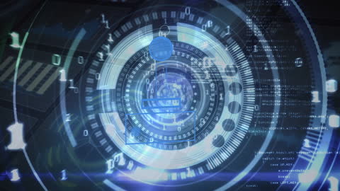 Futuristic Digital Interface with Coding Data Elements