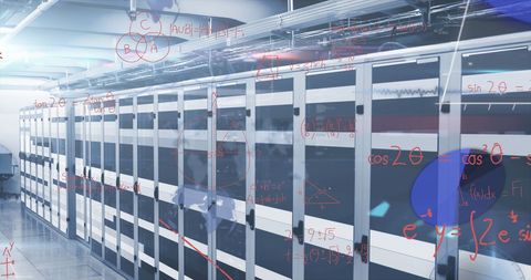 Data Processing in Modern Server Room with Global Interface - Download Free Stock Images Pikwizard.com