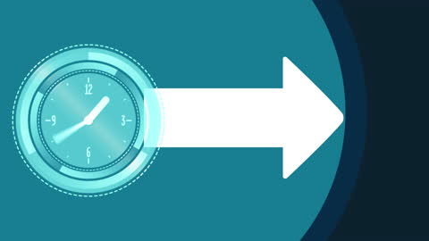 Time Progress Representation with Clock and Arrow Infographic