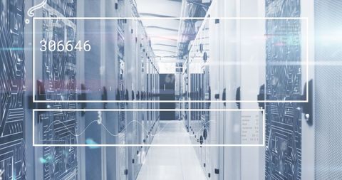 Data Interface Overlay in Modern Server Room - Download Free Stock Images Pikwizard.com