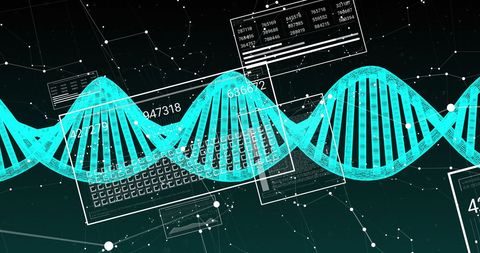 Digital DNA Visualization with Data Networking Interface - Download Free Stock Images Pikwizard.com