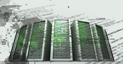 Futuristic Server Technology with Digital Data Overlay - Download Free Stock Images Pikwizard.com