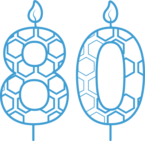 transparent 80th birthday number design with candle flames - Download Free Stock Videos Pikwizard.com