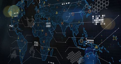 Futuristic Global Digital Interface with Complex Data Visualization - Download Free Stock Images Pikwizard.com