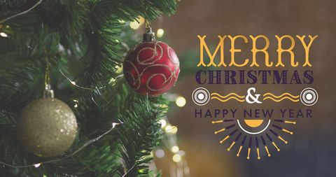 Festive Christmas Card Design with Decorative Tree - Download Free Stock Images Pikwizard.com