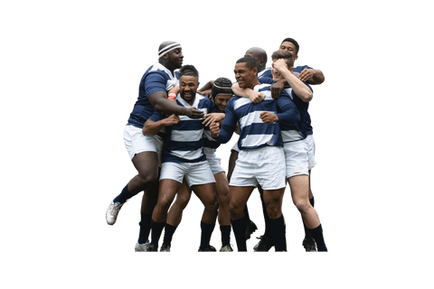 Team of Diverse Rugby Players Celebrating Victory Transparent - Download Free Stock Videos Pikwizard.com