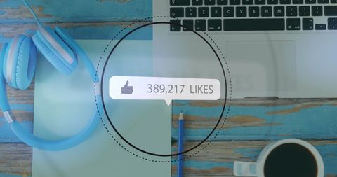 Digital Marketing Concept with Computer and Social Media on Desk