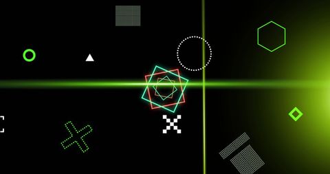 Abstract Geometric Forms with Neon Glow and Laser Light Effect - Download Free Stock Images Pikwizard.com