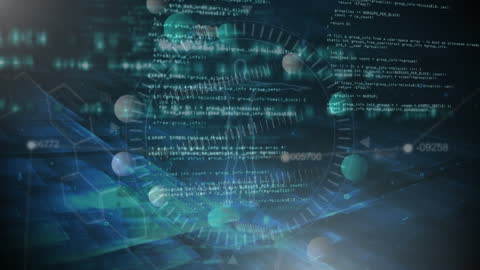 Animation of Data Processing and Futuristic Interface