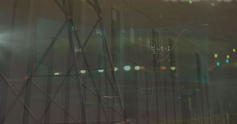 Overlayed Statistical Data on Night City Traffic Background