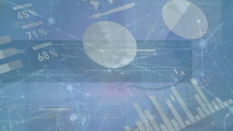 Digital Analytics and Global Network Connections Overlay