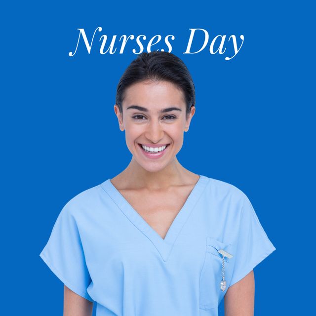 Smiling Nurse Celebrating Nurses Day - Download Free Stock Templates Pikwizard.com