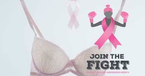 Breast cancer awareness: join the fight campaign concept
