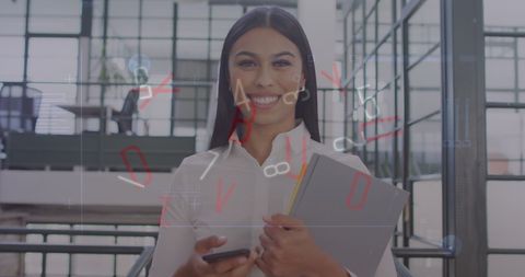 Business Woman Analyzing Digital Data