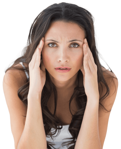transparent woman with headache holding temples - Download Free Stock Videos Pikwizard.com
