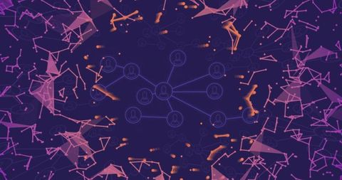 Futuristic Digital Network with Glowing Central Node