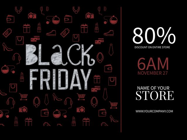 Black Friday Shopping Sale Ad for Early Morning Retail Promotion - Download Free Stock Templates Pikwizard.com