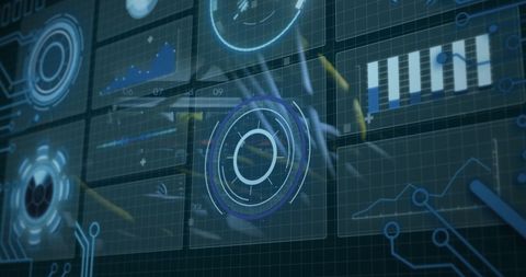 Futuristic Digital Interface and Data Processing in Server Room - Download Free Stock Images Pikwizard.com