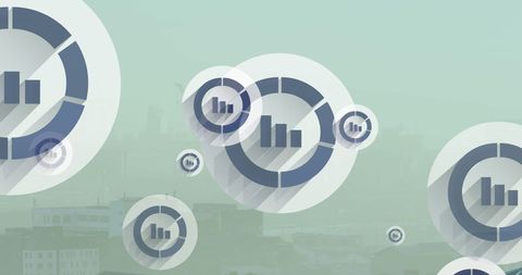 Innovative Network Communication Illustrated with Floating Graphs - Download Free Stock Images Pikwizard.com