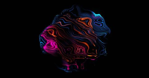 Vibrant abstract digital wave on dark background
