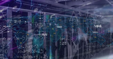 Digital Data Processing in a Global Server Room Environment - Download Free Stock Images Pikwizard.com
