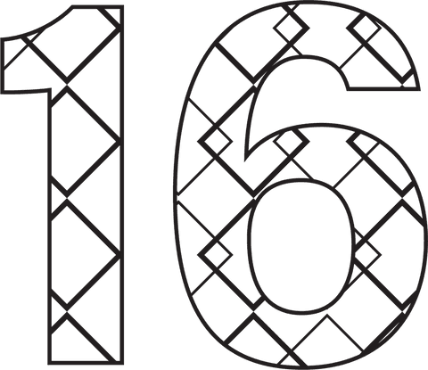 decorative geometric number 16 on transparent background - Download Free Stock Videos Pikwizard.com