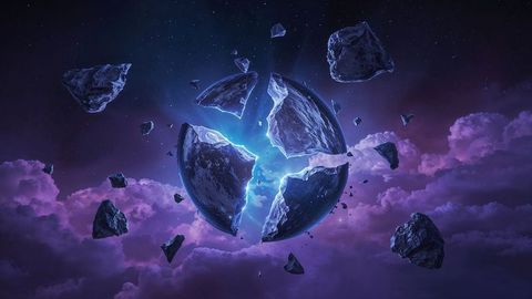 Planet core explodes in deep space nebula