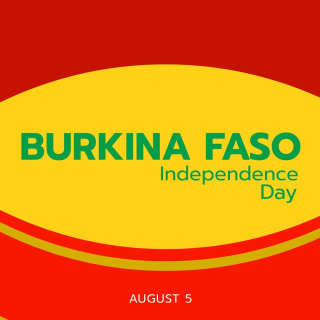 Burkina faso independence day text over yellow banner against red background. Burkina faso independence day awareness concept