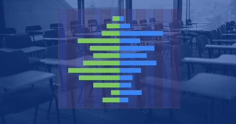 Financial Data Visualization Over Modern Classroom Desks - Download Free Stock Images Pikwizard.com