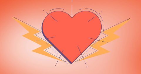 Empowered heart with lightning symbolizing strength and independence