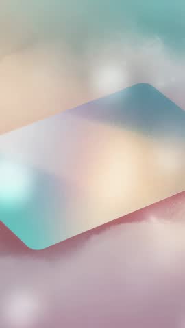 Vertical abstract pastel bokeh drifting with rounded shimmer panel for mobile backgrounds