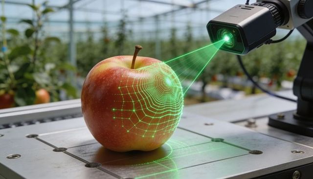 Laser scanning apple for automated quality control and precision agriculture in greenhouse