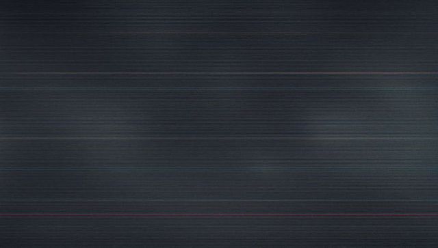 Horizontal static interference on dark display with glitch effect