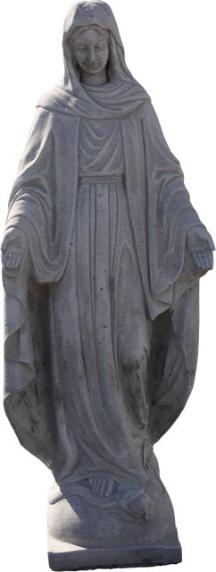 Transparent Weathered Stone Virgin Mary Sculpture on White Background - Download Free Stock Videos Pikwizard.com