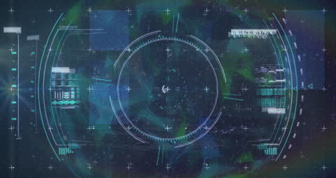 Futuristic Viewfinder and Data Glitches in Digital Space