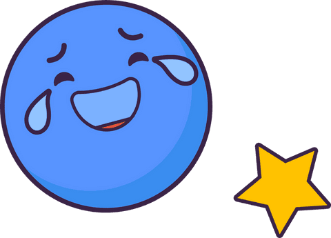 cheerful blue emoji with star on transparent background - Download Free Stock Videos Pikwizard.com