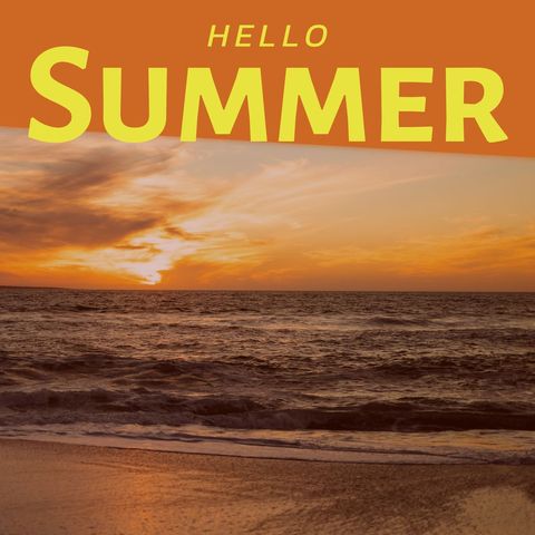 Welcome Wave Sunset with Hello Summer Greeting - Download Free Stock Templates Pikwizard.com