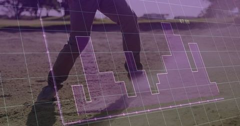 Baseball Player in Action with Purple Data Graph Overlay