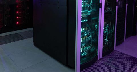 Futuristic Data Center with Illuminated Servers - Download Free Stock Images Pikwizard.com