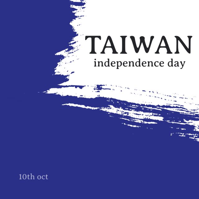 Taiwan Independence Day Celebration Design with Blue Background - Download Free Stock Templates Pikwizard.com