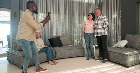 Therapy Group Celebrating Success with Photos